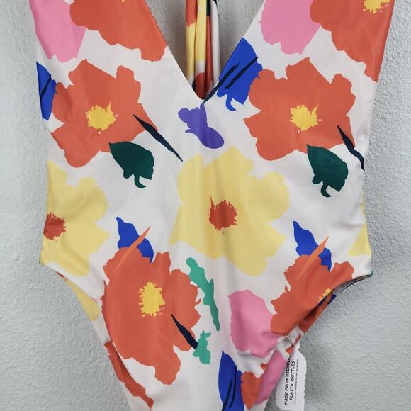 Hoaka Swimwear Womens Multicolor Deep Plunge Front One Piece Swimsuit Sz Small - Picture 4 of 7